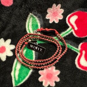 Mixit Woven Beaded Wrap Bracelet with Lock and Key Charm